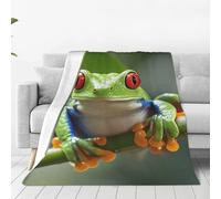 PAQOLSMCKR Throw Blanket 80"x60" Bed Blanket Red eyed Tree Frog Flannel Blankets for Sofa Reversible Plush Blanket Soft Cozy Throw Blankets for Couch Camping All Seasons