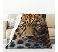 PAQOLSMCKR Throw Blanket Cool Cheetah Leopard Flannel Blankets for Sofa Reversible Plush Blanket Soft Cozy Throw Blankets for Couch Camping All Seasons