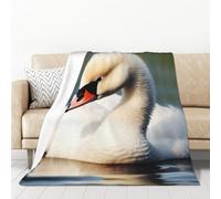 PAQOLSMCKR Throw Blanket Cute little swan Flannel Blankets for Sofa Reversible Plush Blanket Soft Cozy Throw Blankets for Couch Camping All Seasons