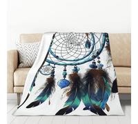 PAQOLSMCKR Throw Blanket Native American Dream Catcher Flannel Blankets for Sofa Reversible Plush Blanket Soft Cozy Throw Blankets for Couch Camping All Seasons