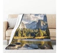 PAQOLSMCKR Throw Blanket yosemite national park Flannel Blankets for Sofa Reversible Plush Blanket Soft Cozy Throw Blankets for Couch Camping All Seasons