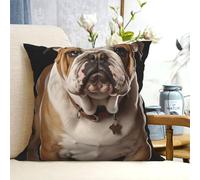 PAQOLSMCKR Throw Pillow Covers 20"x20" Decorative Throw Pillows English-Bulldog Pillow Cover Square Cushion Case Plush Pillow Cases for Living Room Cushion Cover