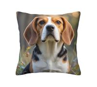 PAQOLSMCKR Throw Pillows 18"x18" Decorative Throw Pillow Covers Cute Beagle Dog Pillow Cover Square Cushion Case for Living Room Pillow Cases Plush Cushion Covers