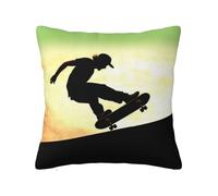 PAQOLSMCKR Throw Pillows 20"x20" Decorative Throw Pillow Covers Skateboard Pillow Cover Square Cushion Case for Living Room Pillow Cases Plush Cushion Covers