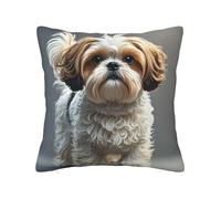 PAQOLSMCKR Throw Pillows 24"x24" Decorative Throw Pillow Covers Shih Tzu Dog Pillow Cover Square Cushion Case for Living Room Pillow Cases Plush Cushion Covers