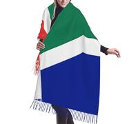 PAQOLSMCKR Winter Scarf Fashion Long Scarves South Africa flag Scarf for Women Large Shawl With Tassels Thick Wrap