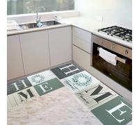Paqoygl Floral Kitchen Mats Set of 2, Farmhouse Modern Woodgrain Kitchen Mats for Floor Area Runner Rugs Sage Green Kitchen Decor Accessories Stuff, 17x30 and 17x47 Inches, Beige Sage Green Leaves