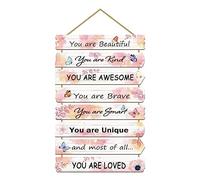 Paquesta Girls Room Decor Butterfly Wall Decor for Girls Bedroom Inspirational Wall Art for Kids Pink Wall Decorations Little Girl Toddler Room Wood Sign Nursery Room Decor (Butterfly)
