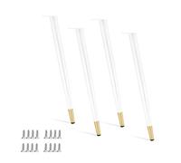 Paquete de 4 patas de metal ajustables para muebles modernas color blanco/dorado patas de repuesto para mesa escritorio silla armario sofá tocador cama 55 cm de altura duraderas y elegantes