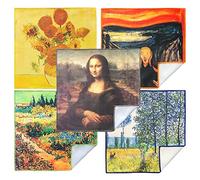 Paquete de 5 paños de limpieza de microfibra Classic Art Collection II, paño de microfibra de calidad Ultra Premium (Mejor para lentes de cámara, gafas, pantallas y Todos Los lentes)