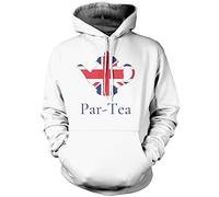 Par-Tea Party Teapot Queens Platinum Jubilee - Unisex Hoodie - 2022 Party Celebration Queen Elizabeth 3XL White