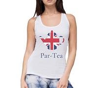 Par-Tea Party Teapot Queens Platinum Jubilee - Womens Vest Tank Top - 2022 Party Celebration Queen Elizabeth L White