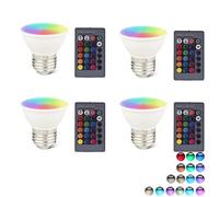 Par16 LED Color Changing Light Bulb with 24 Buttons Remote Control 50 Watt Equivalent E26 Base,16 Colors Dimmable RGB LED Spot Light Bulb with 5W
