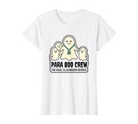 para Boo Crew The Real Classroom Heroes Halloween Value Graphic T-Shirt, Women, White, XS