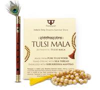 Paraayan Pure Tulsi Mala 108 Beads Original | 7mm Beads Size | Crafted from Pure Tulsi Beads | Best for Meditation Jaap Mala and Pooja | Pack of 1, Beige