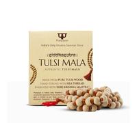 Paraayan Pure Tulsi Mala 108 Beads Original | 7mm Beads Size | Crafted from Pure Tulsi Beads | Best for Meditation Jaap Mala and Pooja | Pack of 1, Beige