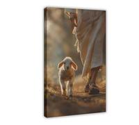 Parable of The Lost Sheep I Jesus Leaves The I Pictures of Jesus Chris I Jesus Christ Painting I Modern Christian Wall Art Canvas Wall Art For Room Decor Aesthetic Wall Decor Framed Ready To Hanging W
