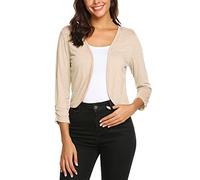Parabler Women's 3/4 Sleeve Bolero Jacket, Champagner, M