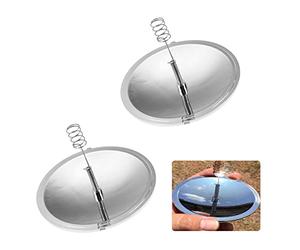 Parabolic Mirror, Survival Solar Igniter, Lighting Aid for Outdoors, Parabolic Mirror Fire, Solar Lighter, Make Reflector Fire, Spark Lighter, Outdoor Camping Fire, 2 Pieces, Kiuiom