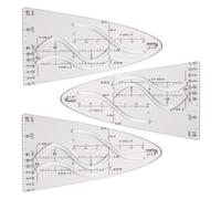 Parabolic Template Math 3-Piece Curve Template, Parabola Ruler Set, Parabola Stencil, Parabola Clear Shatterproof, Normal Parabola for Sinus Cosine Tangent An Important Aid for Study and Work
