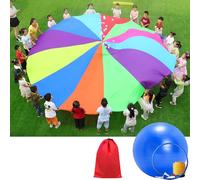 Parachute for Kids, Multicolored Parachute with Balls, Storage Bag, for Kids Multicolored Play for Tent, Cooperative Games and Outdoor Playground Activities 7m+ balls: 100