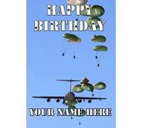 parachute Plane Birthday Card refa2 personalised a5 greeting card plane jet