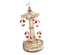 Parachute Tower DIY Music Box Building Block Amusement Park Series For Adults Easy Assembly 3D Wooden Puzzle Adults music box