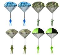 Parachute Toys for Kids, 8 PCS Army Parachute Figures with Toy Soldiers, Outdoor Flying Games for Boys and Girls, Creative Birthday Gifts for 3+ Years Old