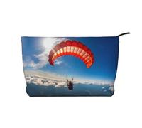 Parachuting Pattern Large Capacity Corduroy Cosmetic Bag, Fashionable Waterproof toiletries Storage Bag