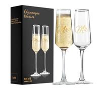 ParaCity Champagne Flutes 8.5oz/250ml, Champagne Glasses Set of 2, Elegant Glass Prosecco Glasses, Gift for Birthday, Wedding, Christmas, Clear Sparkling Champagne Glasses for Women, Men
