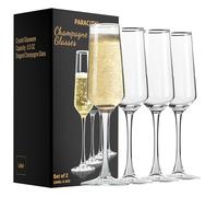 ParaCity Champagne Flutes 8.5oz/250ml, Champagne Glasses Set of 4, Elegant Glass Prosecco Glasses, Gift for Birthday, Wedding, Christmas, Clear Sparkling Champagne Glasses for Women, Men