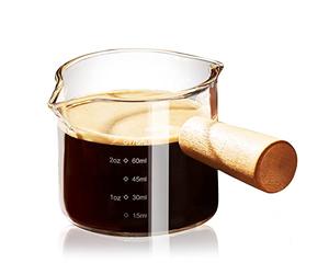 PARACITY Espresso Cups, Double Spout Glass Measuring Cup