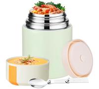 ParaCity Food Flask 800ML - Thermos of 316 Stainless Steel for Hot Food and Soup With Spoon - Home & Travel (Green)