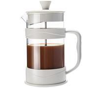 ParaCity French Press Coffee/Tea Maker 350ml / 3 Cup, Camping Mini Cafetiere of 304 Stainless Steel Multi-Filter and Heat Resistant Glass, Cold Brew Coffee Press 12oz for Travel& Home Gift (White)