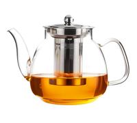 PARACITY Glass Teapot Stovetop 50 OZ/1500ml, Tea pot with Removable 18/8 Stainless Steel Infuser, Borosilicate Clear Tea Kettle, Teapot Blooming and Loose Leaf Tea Maker Tea Brewer for Camping, Travel