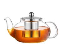 PARACITY Glass Teapot Stovetop, Borosilicate Clear Tea Kettle with Removable 18/8 Stainless Steel Infuser, Teapot Blooming and Loose Leaf Tea Maker Tea Brewer for Camping, Travel（600ml）