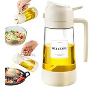 PARACITY Oil Dipenser Bottle with Silicone Bottom, 2 in 1 Olive Oil Sprayer and Dispenser, Oil Spray Bottle 500ML/ 17OZ for Cooking, Kitchen, BBQ, Air Fryer, Salad, Baking(1PC White)