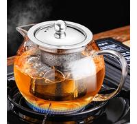 PARACITY Tea Pot 650ML, Glass Teapot with Infuser, Clear Small Tea Kettle | Borosilicate Glass, Removable Stainless Steel Infuser, For Blooming and Loose Tea, Camping, Travel, For 1-2 People