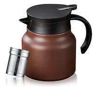 PARACITY Thermal Coffee Carafe/Tea Pot with Ceramic Liner 27 OZ, Small Coffee Thermo Travel with Removable Stainless Steel Filter for Hot Drinks, Double Wall Insulated Coffee Pitcher