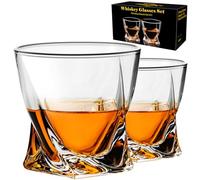PARACITY Whisky Glass, 10 OZ Old Fashioned Whiskey Glass 300 ml, Whiskey Glasses Set of 2, Rum Glass, Cocktail Glasses for Scotch, Liquor Vodka, Bourbon, Whisky Gift Set, Whiskey Gifts for Men