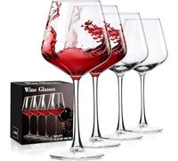 ParaCity Wine Glasses, Red Wine Glasses 460ML, Wine Glasses 4 Set, Christmas Gifts, Hand Blown White Wine Glasses for Women, Men, Wedding and Birthday