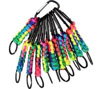 Paracode Keychain with Carabiner Clips for Keys Backpack, Men, Women Camping, Hiking 10PCS