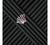 Paracord 550 PSKER 100' 7-Strand Nylon Parachute Rope with Waterproof Fire Starter Core for Emergency Tactical Survival Camping Hiking Hunting Bracelet/Lanyards/Handle Wrap (Black)