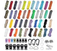 Paracord 550 Set 42 Colours, Multifunctional Nylon Rope, Buckles with Needles for Making DIY Bracelet, Dog Lead or Collar, Lanyard, Key Fob