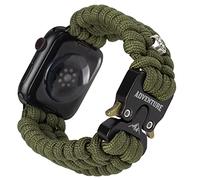 Paracord Band Compatible with Apple Watch Band 38mm 40mm 41mm, Robust Survival Tactical Weave Strap Paracord with Stainless Steel Buckle Quick Release for iWatch Series SE 7 6 5 4 3 2 1 for Men