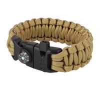Paracord Bracelet with Compass 8" - Coyote