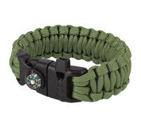 Paracord Bracelet with Compass 8" - Green