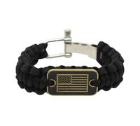 Paracord Bracelets for Men, 550 Cord Bracelet Paracord, Taactical Survival Bracelet for Men with Bronze USA Flag, Pulseras Para Hombres for Survival Outdoor Survival, Mens Adjustable, Refer to