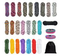 Paracord Cord 550 Combo Kit - 24 Colors 10 Feet 4mm 7 Strands Nylon Rope Multifunction Para Cord Outdoor Survival Rope for Making Bracelets, Lanyard, Dog Collar, Outdoor, Camping,Keychain,DIY Crafting