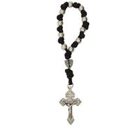 Paracord Decade Combat Rosary with Pardon Crucifix | Battle with the Power of Prayer | Great Catholic Gift | Spiritual Christian Protection, S, Metal, No Gemstone